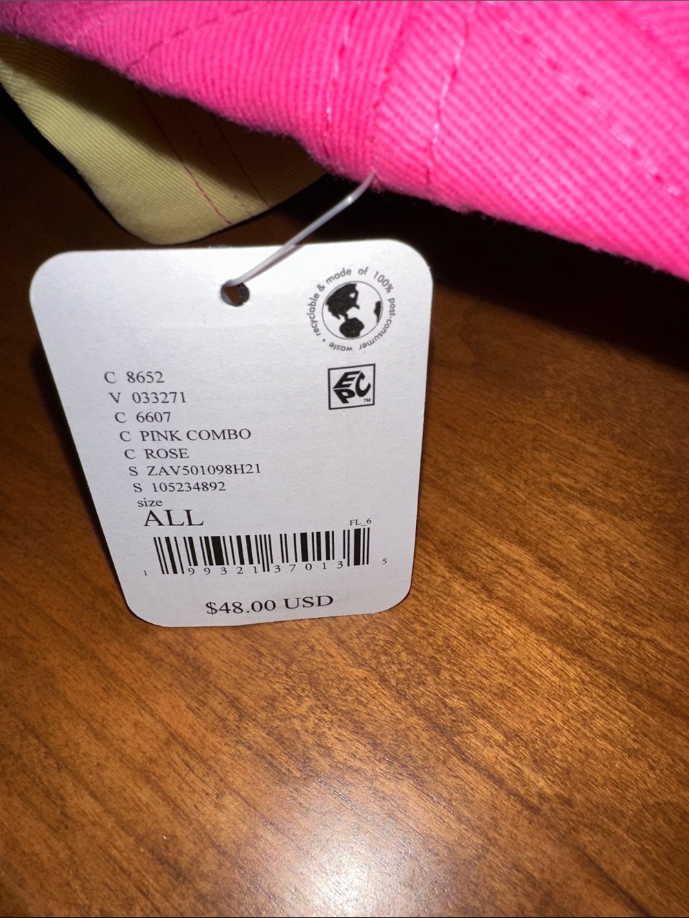 FP Movement Pink & Cream Rule The Court Baseball Cap with FP logo NWT - Picture 8 of 11